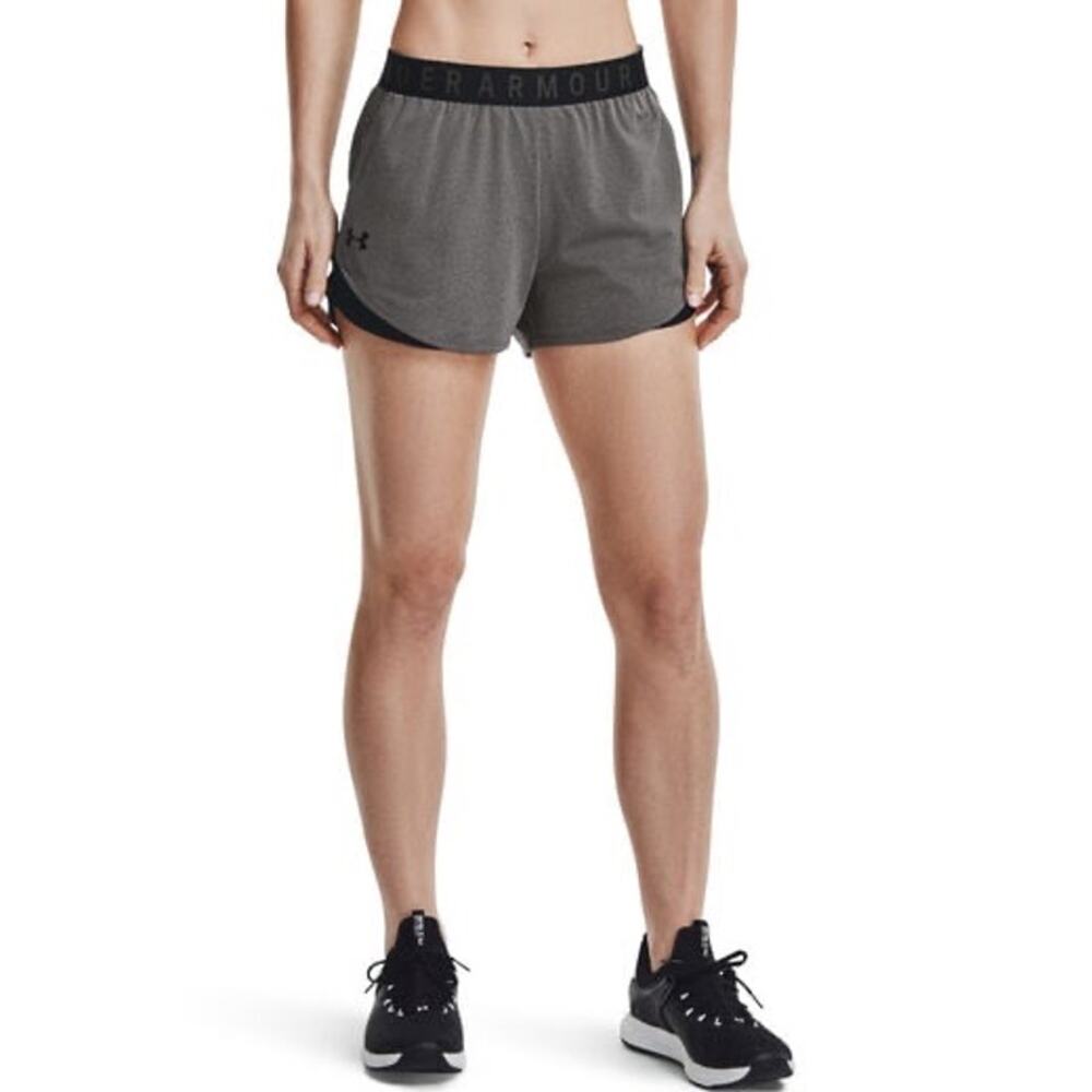 NEW Under Armour Play Up Twist Shorts 3.0 Gray/Black 3” Activewear - Size XL